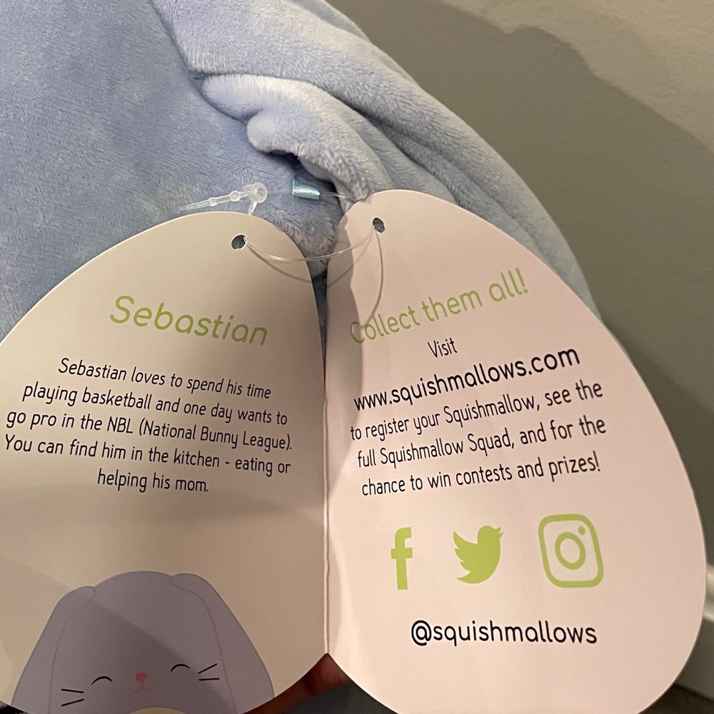 Squishmallow Sebastian Bunny 16” - Picture 2 of 3